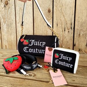 Juicy Couture Sweet N Juicy Apple Barrel Liquorice Handbag With Matching Wallet